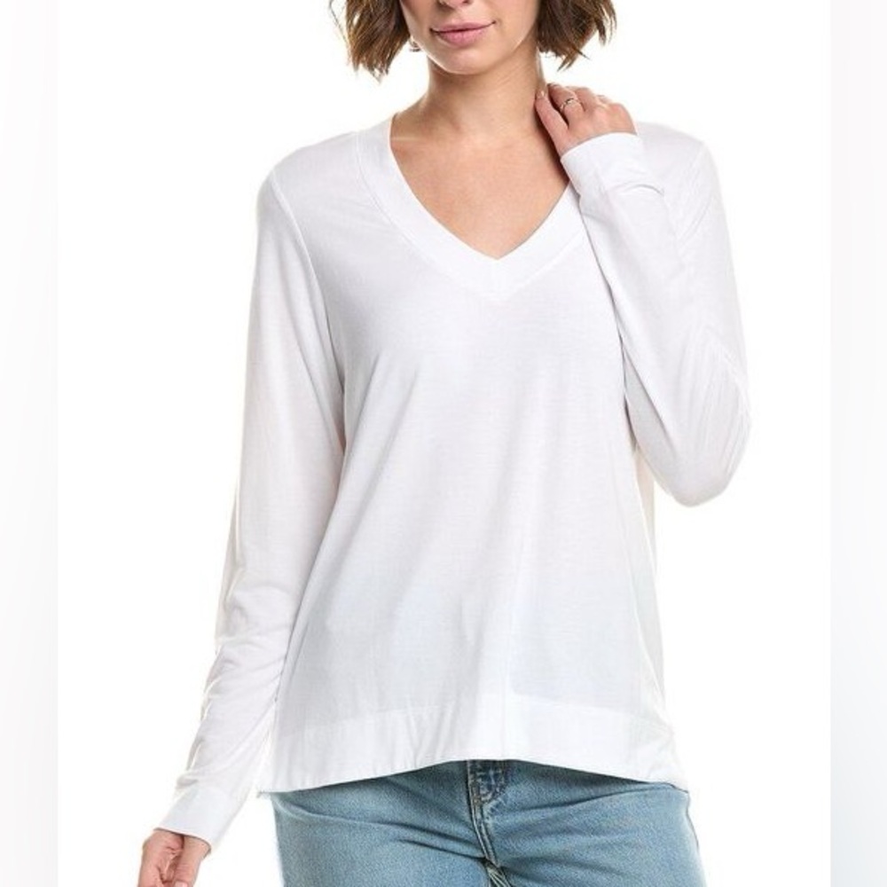 Tommy Bahama white classic Kauai jersey v-neck long sleeve tee size XL